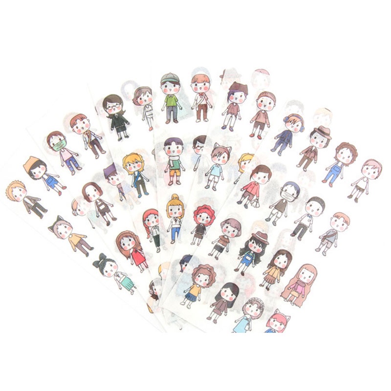 Set 6 tấm sticker hình chú mèo đen dễ thương dùng trang trí DIY
