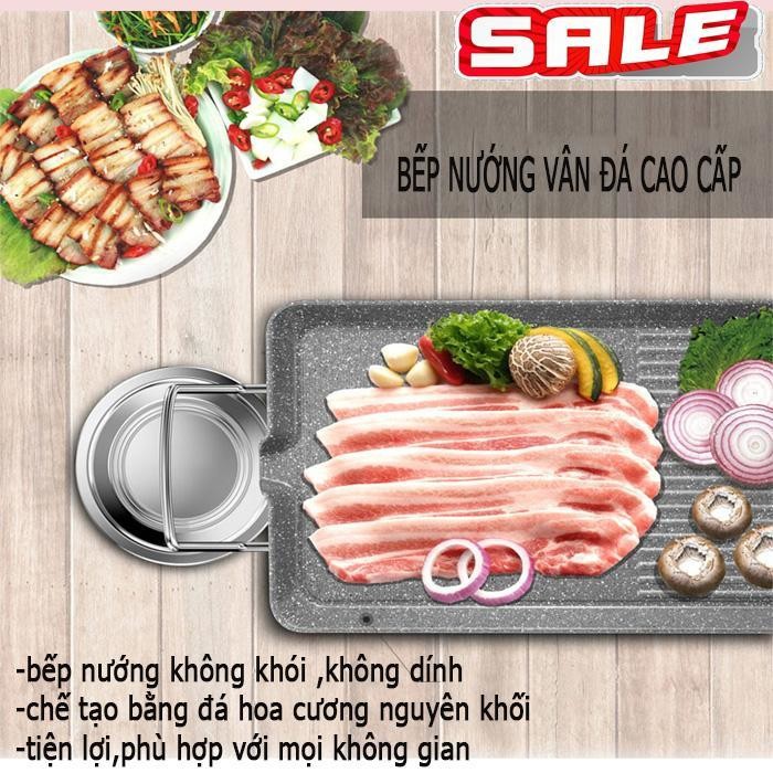 BẾP NƯỚNG KHÔNG KHÓI VÂN ĐÁ HOA CƯƠNG - The Market