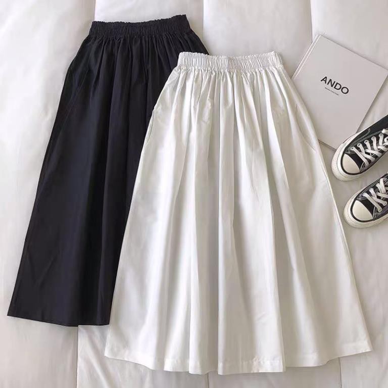 Chân Váy Xòe Kaki Ulzzang Cạp Chun Co Dãn, Mặc tôn dáng, thích hợp đi chơi, đi làm nhé các nàng,Có 3 màu, Z003