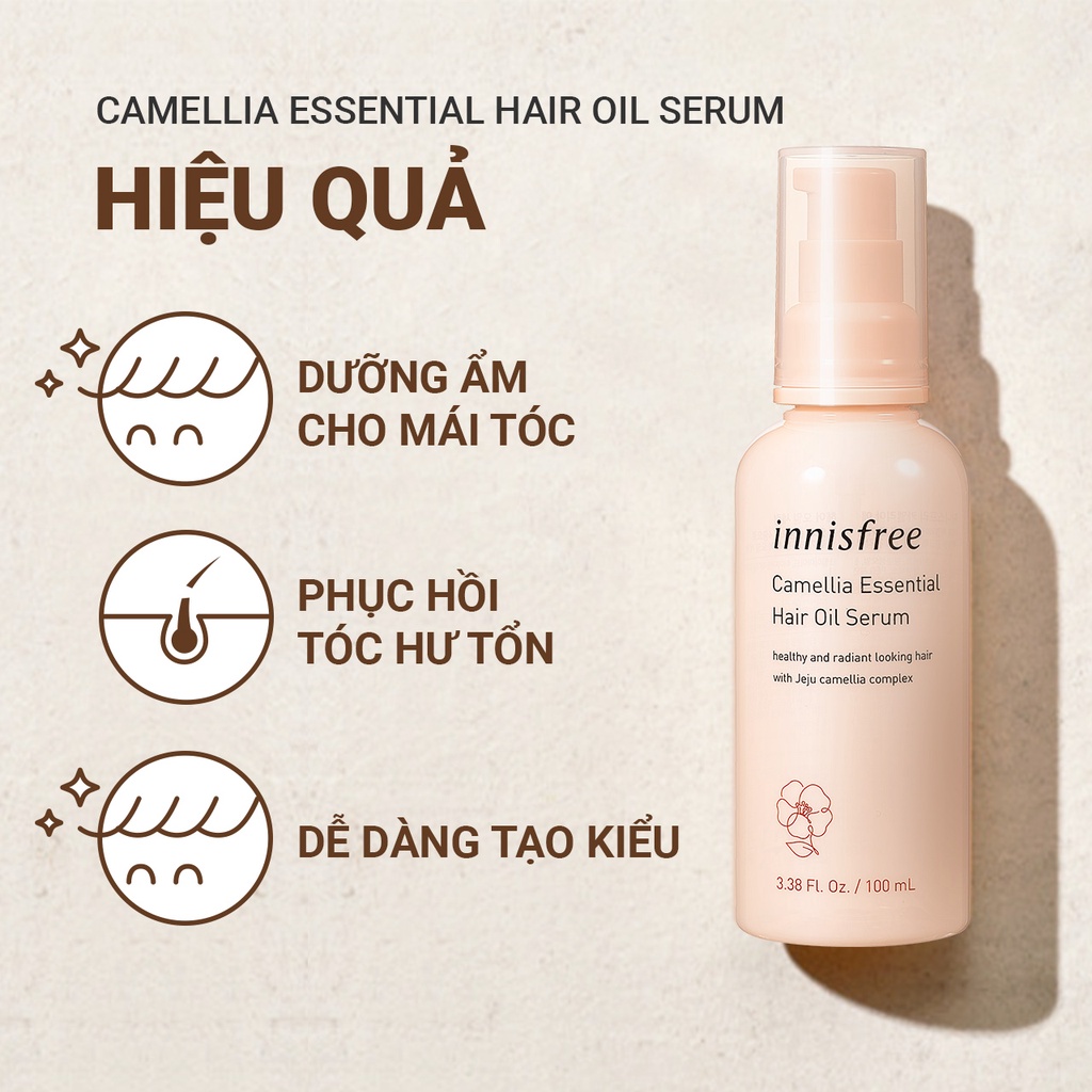 [Mã COSIF03 giảm 10% đơn 400K] Bộ sản phẩm dưỡng tóc hoa trà innisfree Camellia Essential Hair Care Set