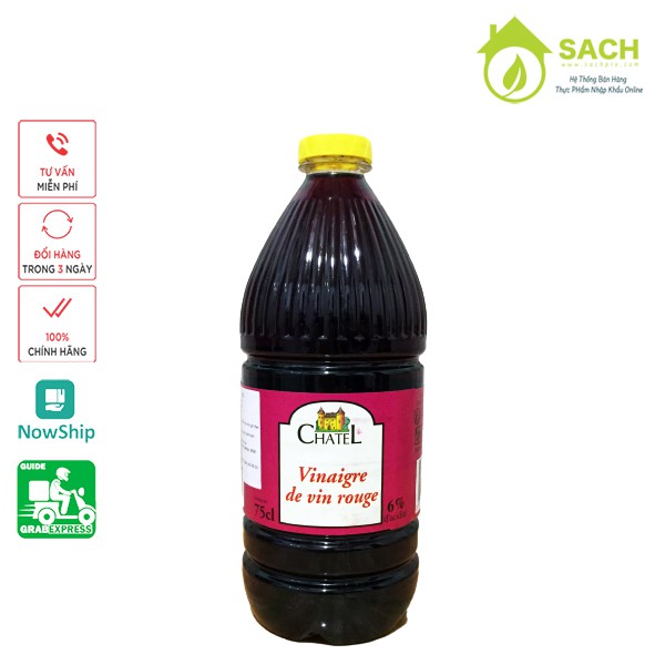 Dấm Nho Đỏ Pháp Nhãn Hiệu Chatel 750ml