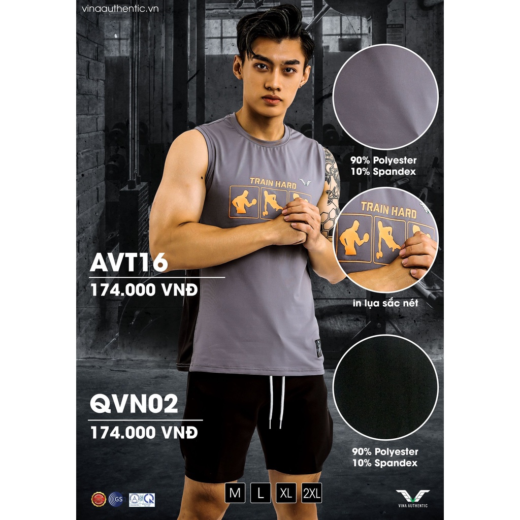 ÁO THỂ THAO NAM CHUYÊN GYM FITNESS- HÀNG CHÍNH HÃNG VINAAUTHENTIC