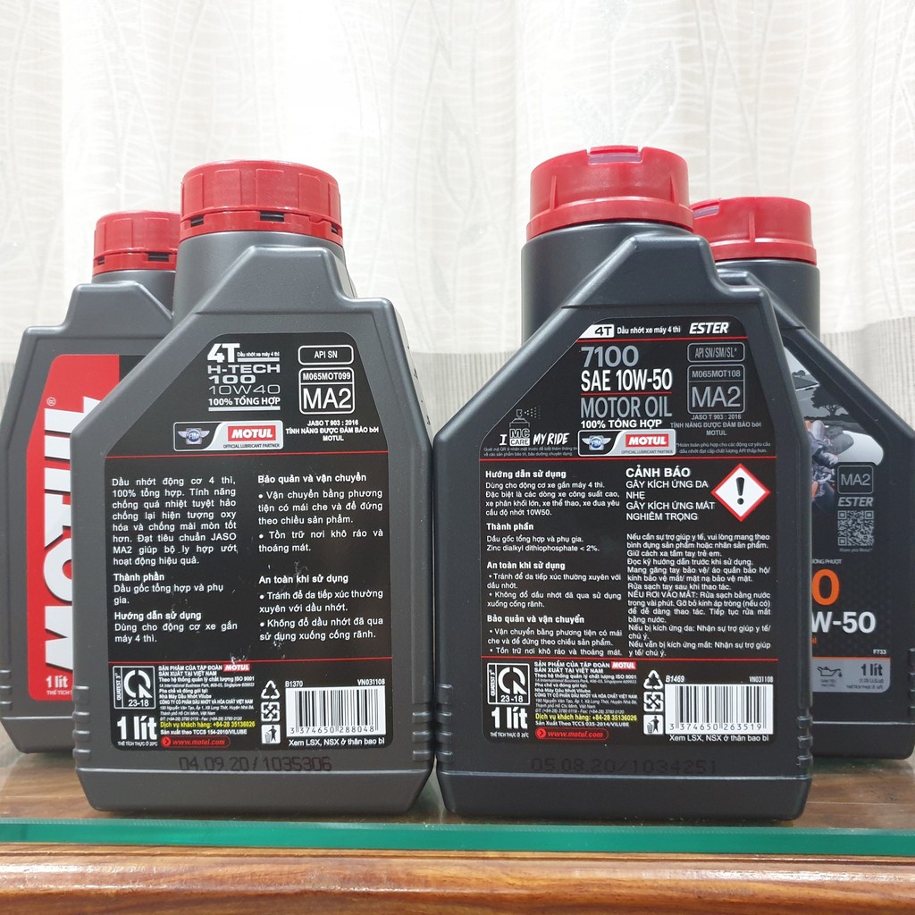 [Free Ship toàn quốc] Nhớt Motul 7100 10W50, H-TECH 100 HTECH 10W40 100% Tổng Hợp H tech