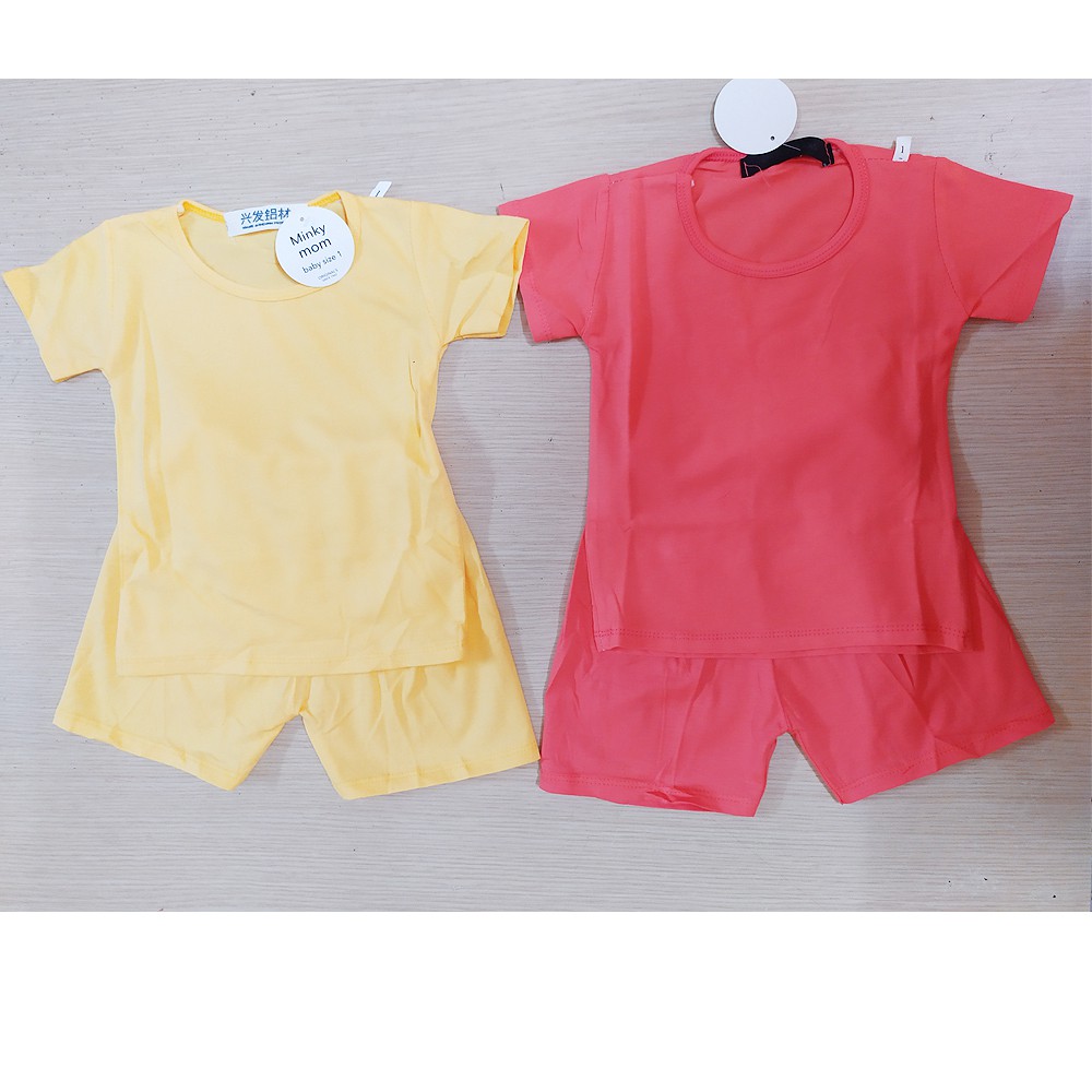 Bộ quần áo cộc tay Minky mom COTTON mềm mịn cho bé (6-16kg)