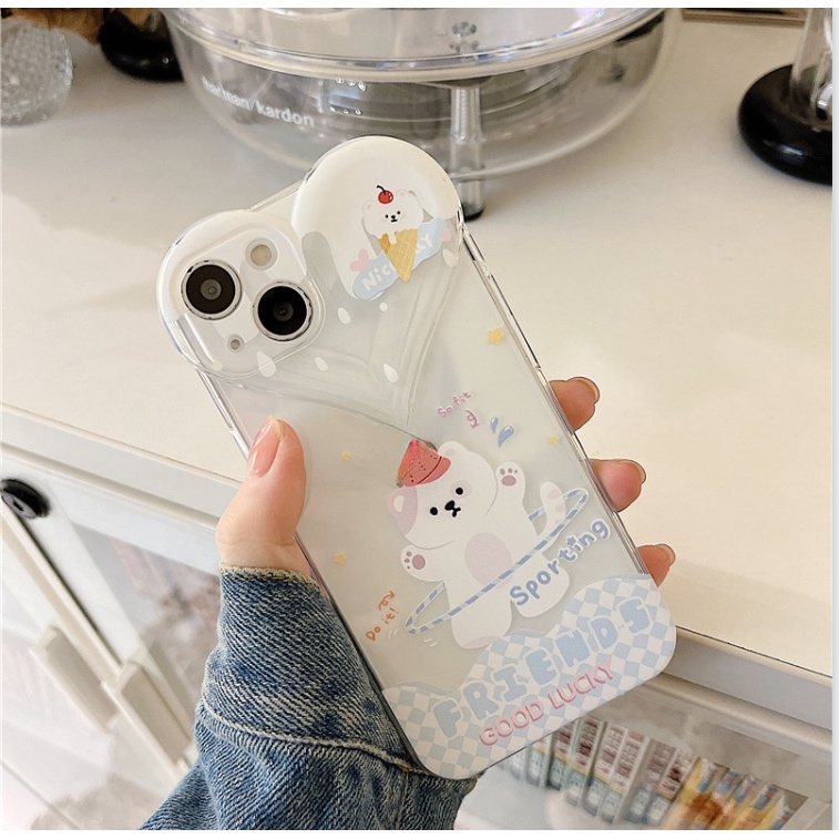 Ốp lưng iphone Ốp Điện Thoại Trong Suốt Hình Gấu Cho Apple 12 6/6splus/7/7plus/8/8plus/x/xr/xs/11/12/13/pro/max/plus/promax Dinuo case