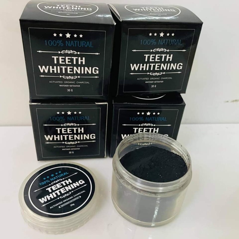 Bột tẩy trắng răng than tre Hoạt Tính whitening 30g, Giúp trắng rắng tại nhà.