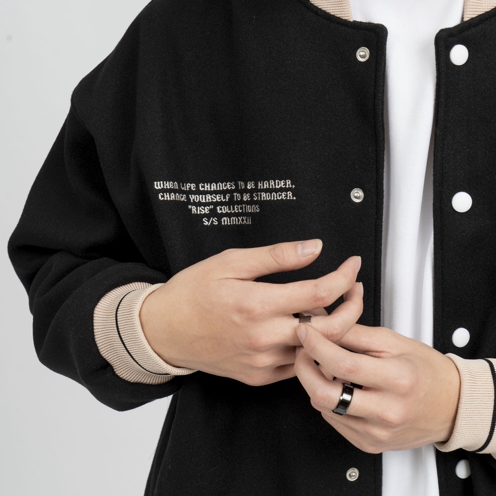 Áo Khoác Bomber Varsity Dạ N7 Newseven Gothic jacket bóng chày basic nam nữ form rộng Local Brand V02