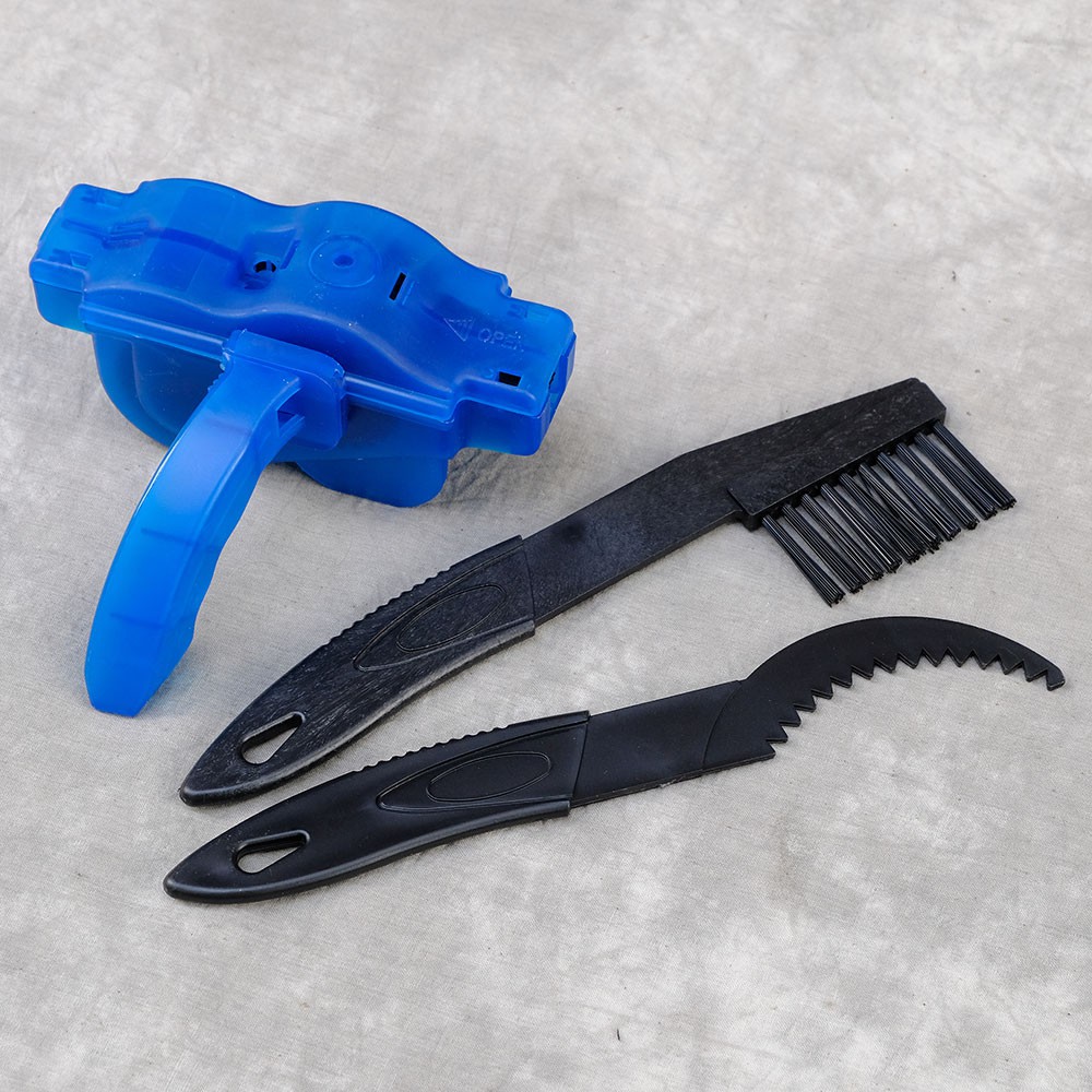 COMBO Hộp rữa sên xe đạp cầm tay kèm bàn chải vệ sinh sên líp