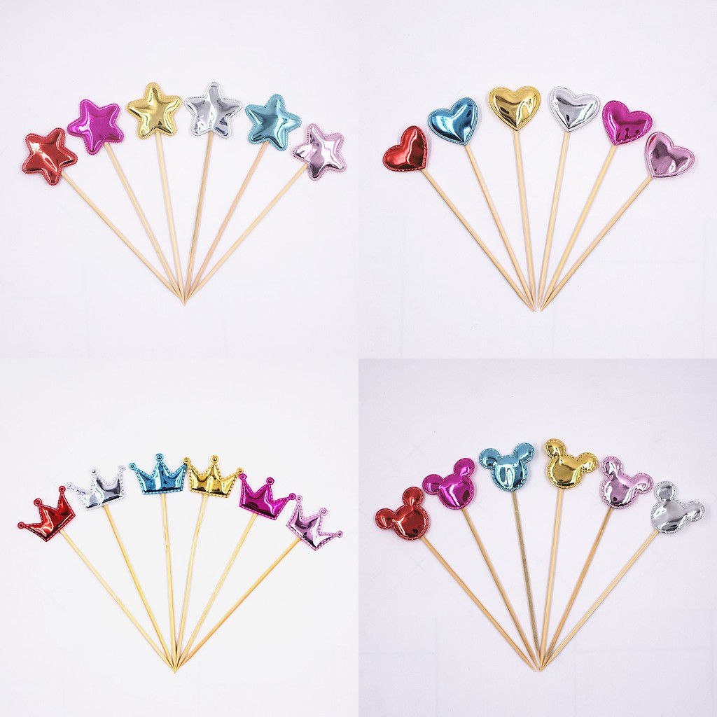 Set 5 phụ kiện cắm trang trí bánh kem nhiều kiểu tùy chọn