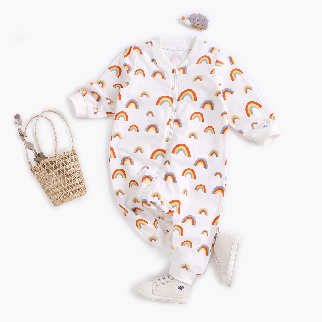 Áo Liền Thân Sanlutoz Bằng Cotton In Họa Tiết Hoạt Hình Cho Bé Sơ Sinh