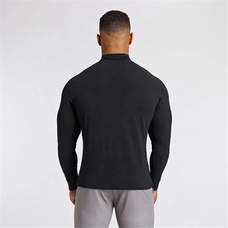 Áo thun thể thao cổ lọ khô thoáng nhanh size M-2XL cho nam