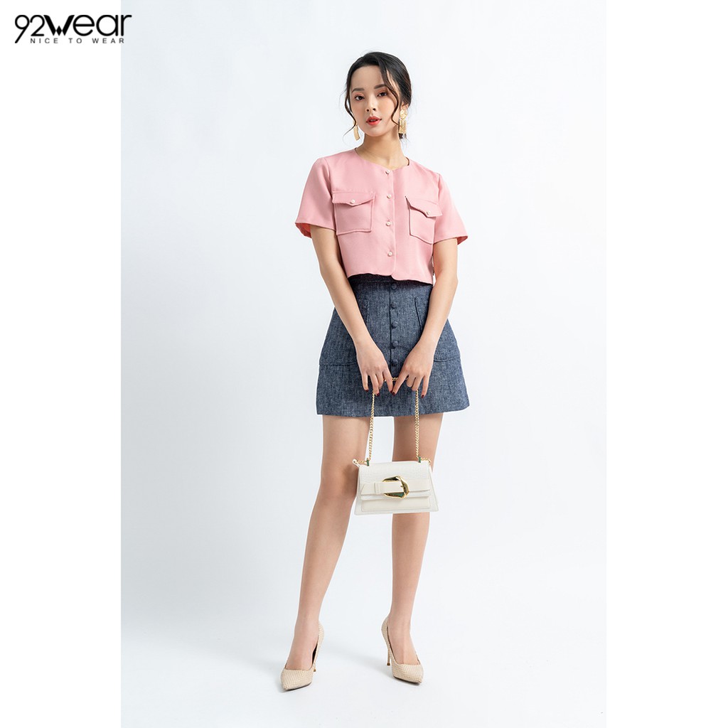 Chân váy chữ A ngắn túi ốp 2 bên JAW0758 - 92WEAR | BigBuy360 - bigbuy360.vn