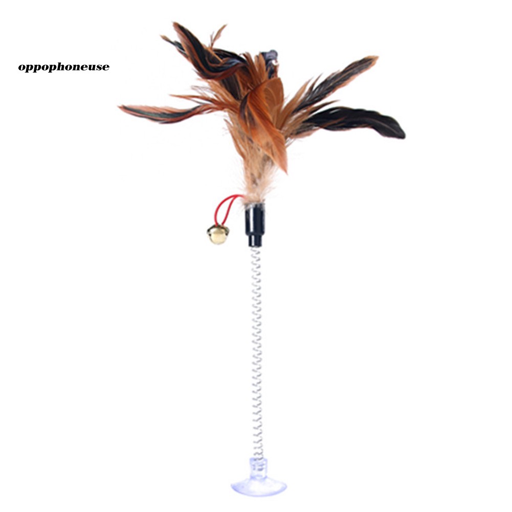 Đồ Chơi Lông Vũ Đàn Hồi Có Cốc Hút Lò Xo Vui Nhộn Cho Mèo Cưng