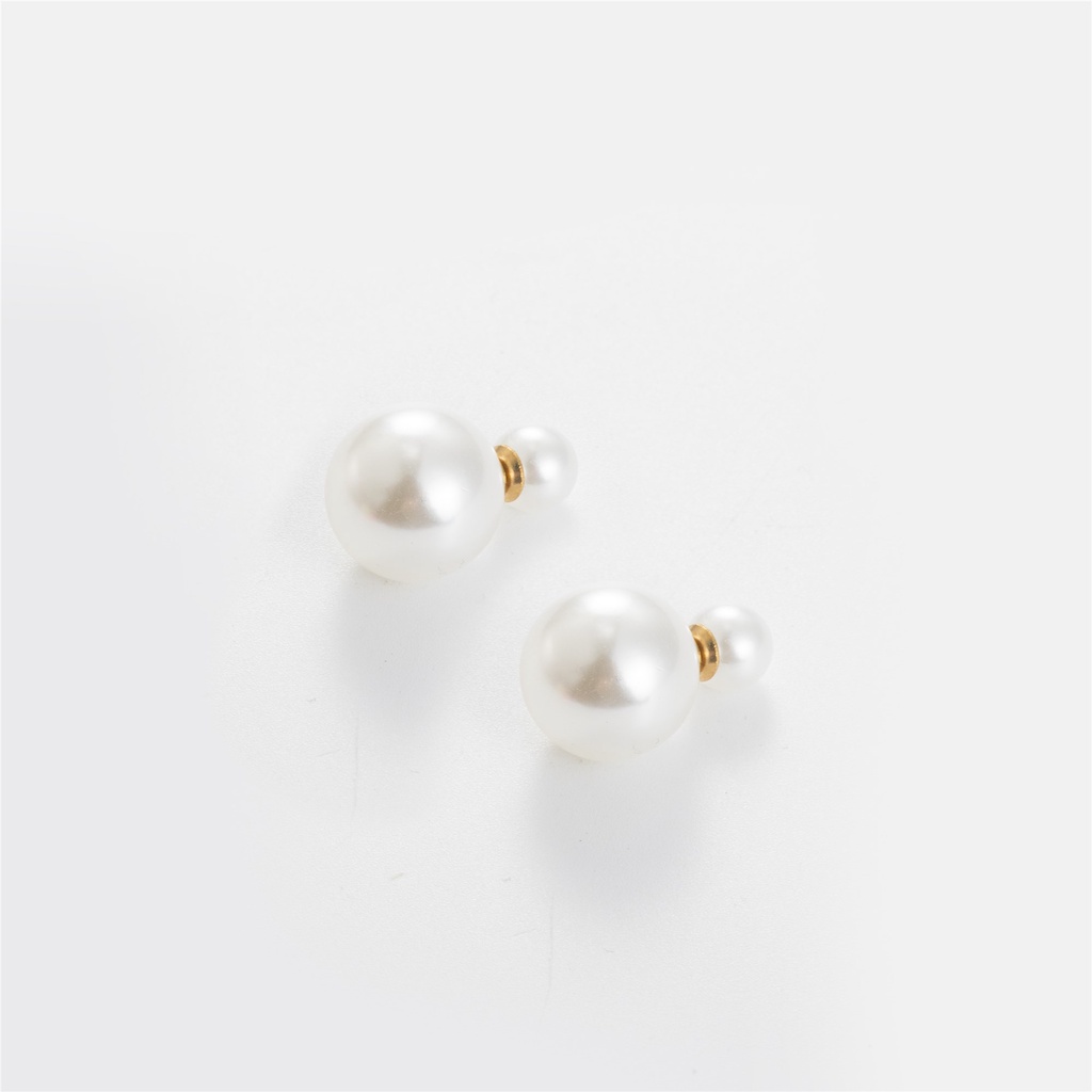 1 Đôi Bông Tai Hình Cầu 15mm Thiết Kế Đơn Giản Dễ Thương