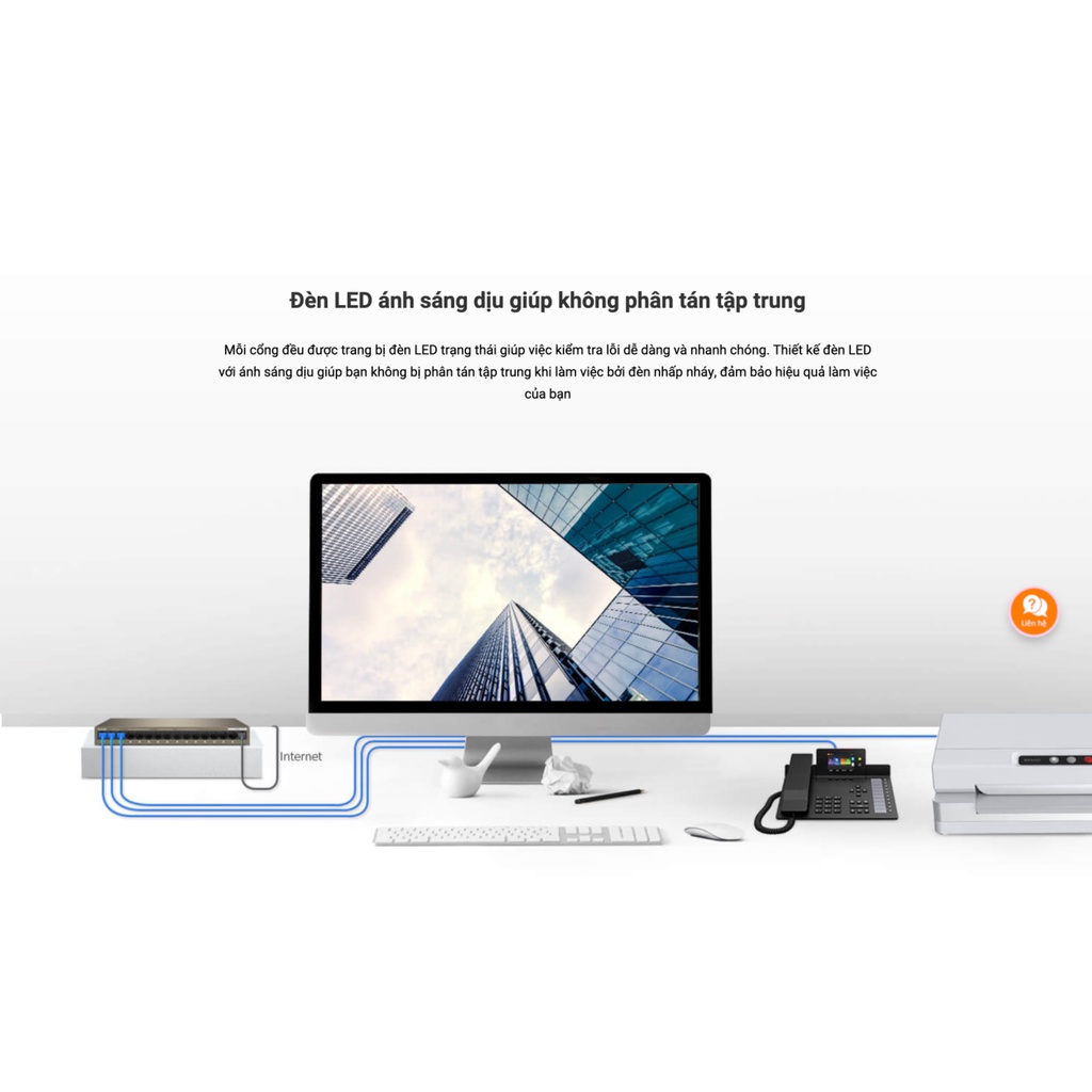 Tenda TEG1016M Switch 16 cổng Gigabit Cao Cấp- Chóng Sét Đánh