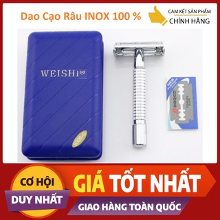Cạo râu INOX KHÔNG RỈ cổ điển chất lượng cao MingShi 9508 nâng cấp của Weishi  [ Cam Kết Hàng Chuẩn INOX ]