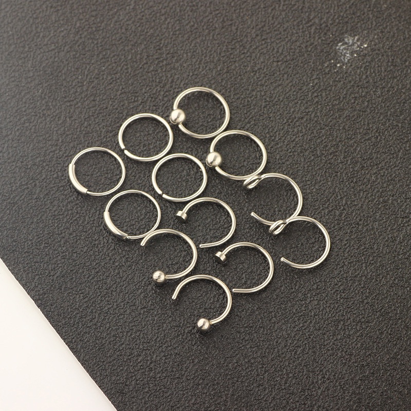 Set 12 Khuyên Mũi Bằng Thép Không Gỉ Cá Tính