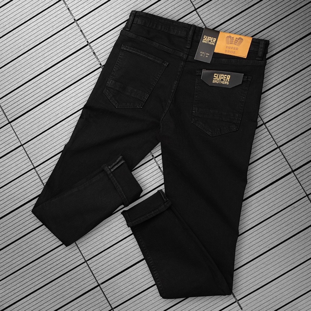 Quần Jean Đen Trơn Và Rách Gối