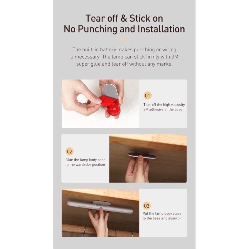 Đèn Led treo tường trang trí cảm biến chuyển động chính hãng baseus