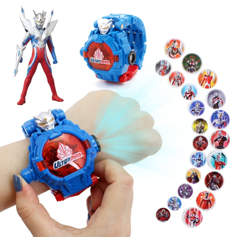 Ultraman Selo Spider-Man Children's Toy Deformation Projection Cartoon Kindergarten Primary School Gift Gift Watch