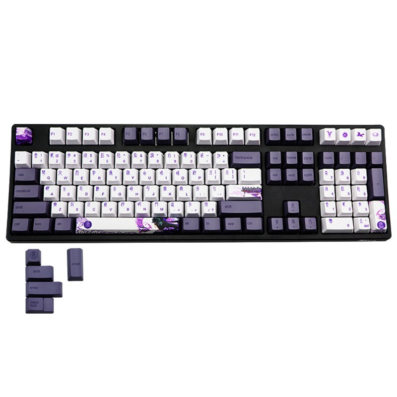 112 Keys Purple Datang Keycap PBT Sublimation Keyboard Keycaps OEM Profile GK61