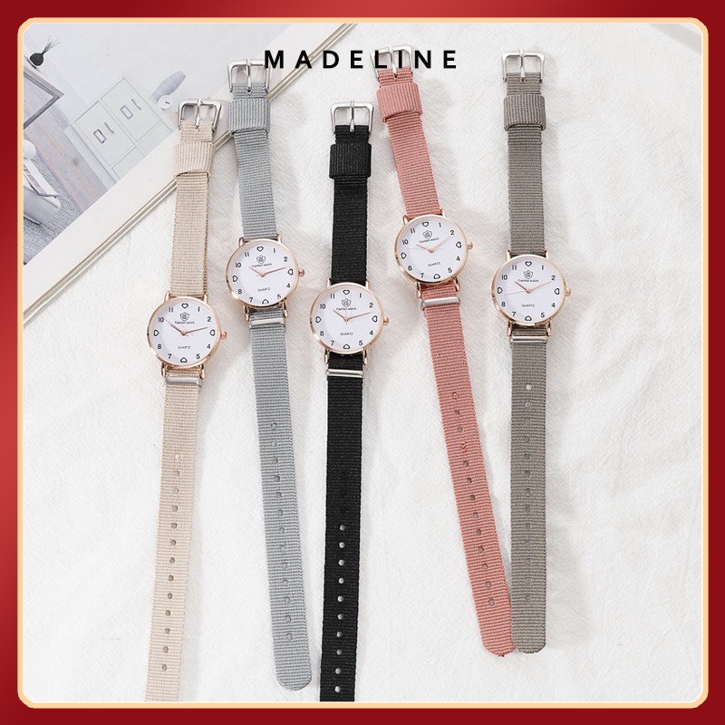 Đồng hồ nữ Fashion watch kiểu dáng thời trang hiện đại cá tính dây vãi bền chặt êm tay