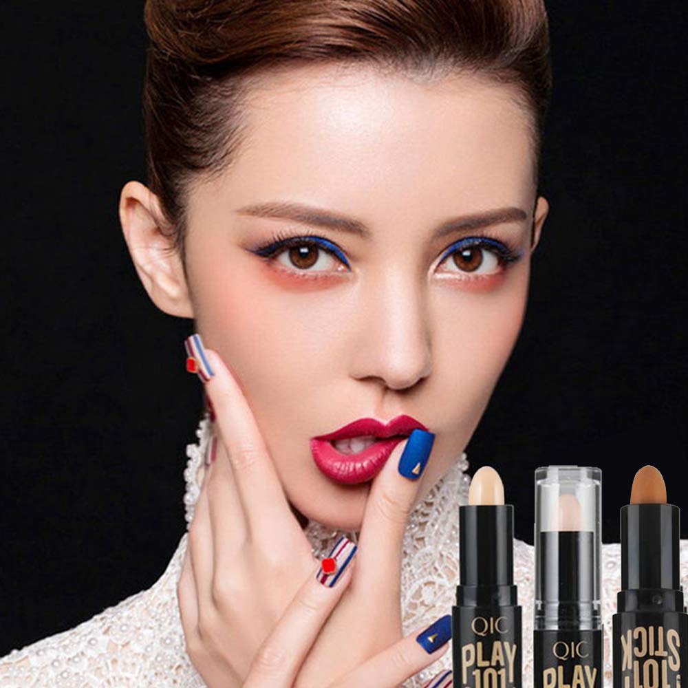 Bút Che Khuyết Điểm/Bắt Sáng 2 Đầu 3D Nhỏ Gọn Tạo Khối Trang Điểm