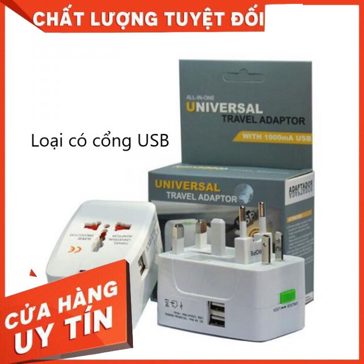 Ổ cắm chuyển đổi nguồn đa năng phù hợp với chuẩn của Châu Âu, Mỹ, Úc, Nhật Bản, hơn 200 Quốc Gia. Ổ cắm du lịch tiện lợi