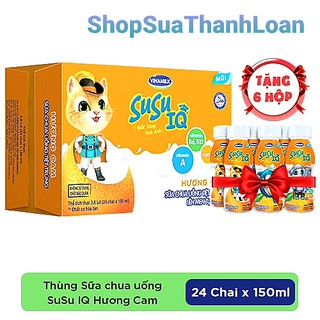 [HSD T2/2021] Thung 24 chai Sữa chua uống SuSu IQ Hương Cam 150 ml