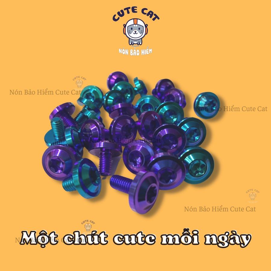 Ốc Titan GR5 6li10 Dù To Dày Gắn Nón Bảo Hiểm Cực Chất Có Nhiều Màu Sắc Lựa Chọn CUTE CAT