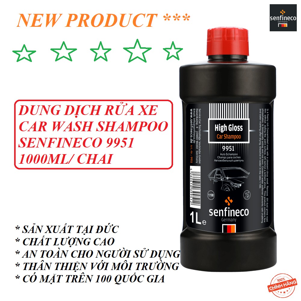 {PROfessional} Dung Dịch Rửa Xe Senfineco High Gloss Car Wash Shampoo 1 Lít 9951 – Hàng Chính Hãng – HIBUCENTER