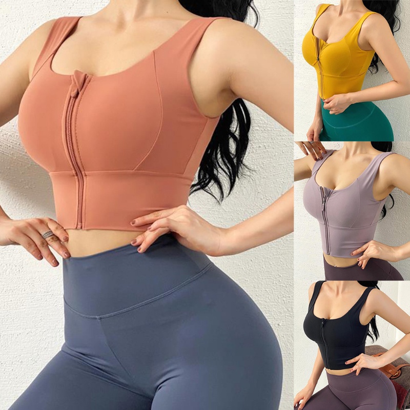 Áo Ngực Thể Thao Có Khóa Kéo Thời Trang Quyến Rũ Cho Nữ