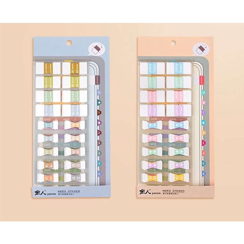 Set 8 tờ giấy ghi chú nhiều màu sắc phong cách Retro