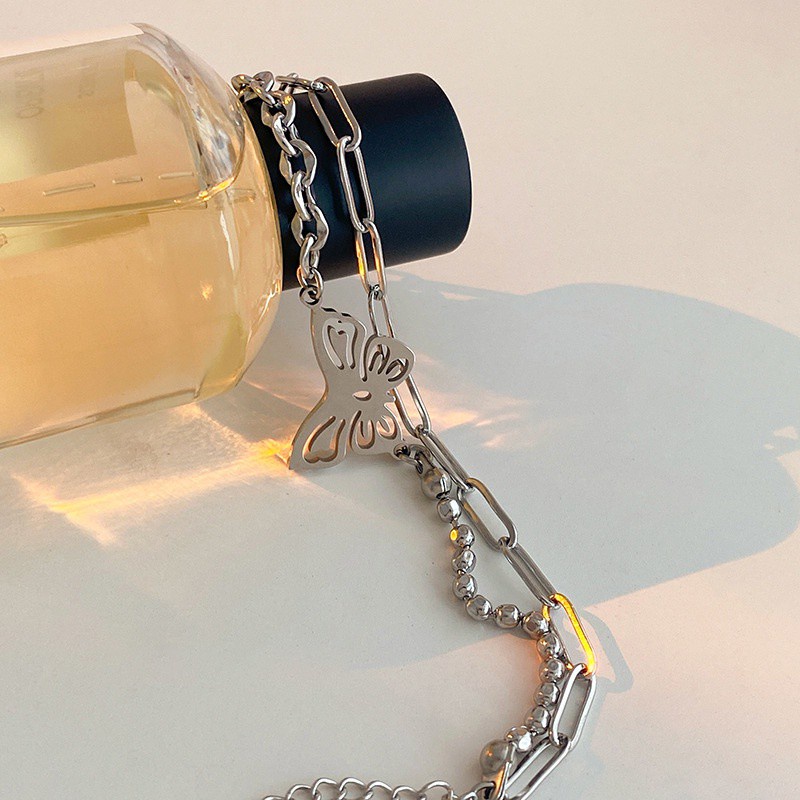 Vòng Đeo Tay Hai Lớp Hình Bướm 191145Vòng Tay Cảm Giác Phong Cách Hàn Quốc Cá Tính