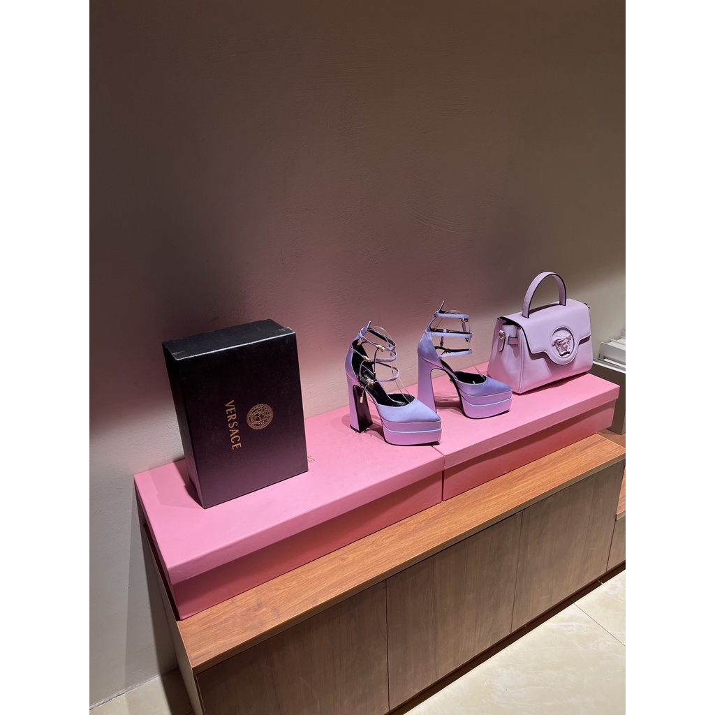 Giày cao gót nữ da thật thời trang cao cấp Versace phong cách quyến rũ, thu hút