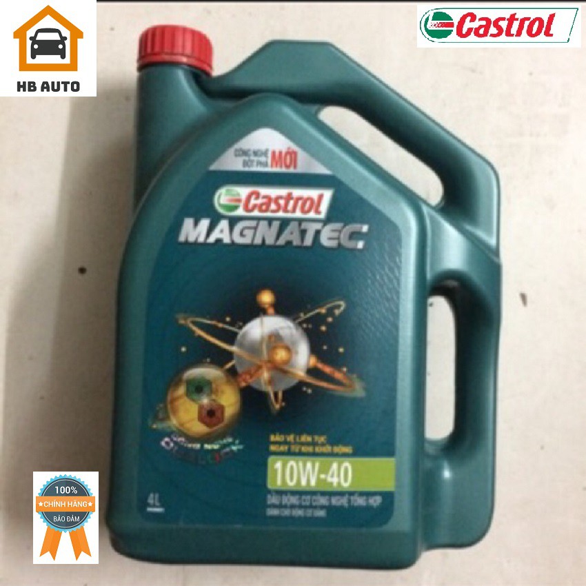 Dầu nhớt tổng hợp cao cấp dành cho xe ô tô Castrol Magnatec công nghệ Dualock 10W40  4 lít