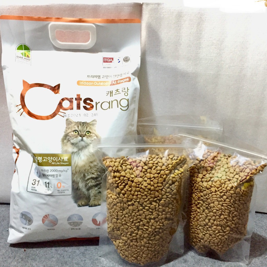 Hạt Cho Mèo, Thức Ăn Cho Mèo, Catrang, Catrang 1kg(túi zip)