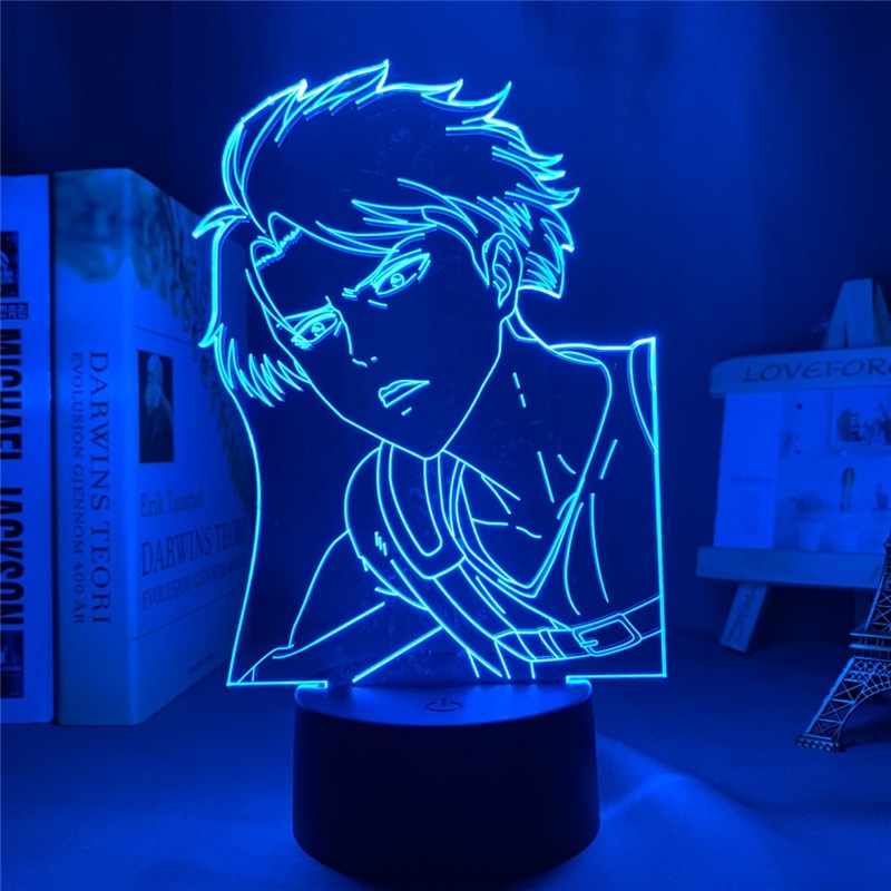 Đèn Ngủ led Đổi Màu Hình levi ackerman anime attack on titan + t * f