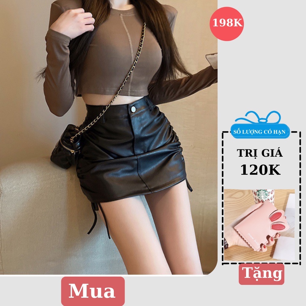 Chân Váy Da ANNA.OFFICIAL Siêu Xinh Hàng Qc Loại 1 Freeship, Chân Váy Rút Dây Da PU Xịn Sò Thời Trang Thu Đông | BigBuy360 - bigbuy360.vn