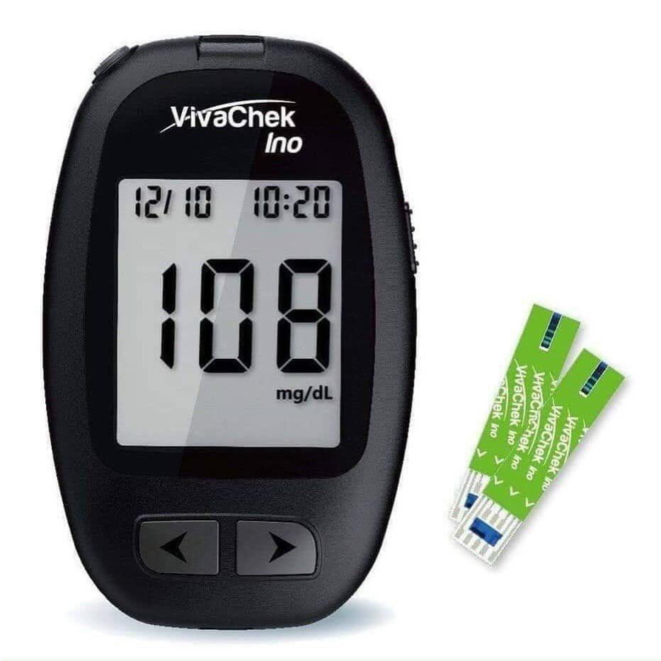 Máy Đo Đường Huyết VIVA CHECK INO + que thử (25 que/1 lọ/ hộp 2 lọ) tặng 50 kim lấy máu