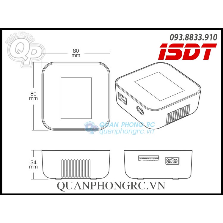 Sạc ISDT Air 8 500W 20A 1-8S Smart Charger