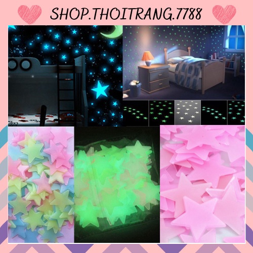 GÓI 100 NGÔI SAO Dạ Quang Dán Tường Phát Sáng, Trang Trí Nhà Cửa