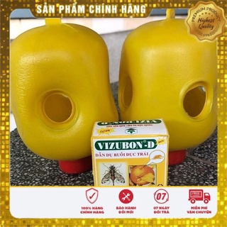 Combo sét 01 lồng bắt ruồi vàng,bât ông châm đục quả và 1 hộp thuốc bẫy ruồi vàng