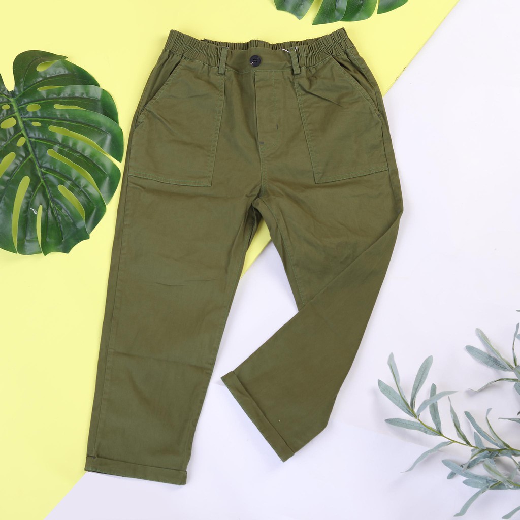 Quần kaki thu đông túi vuông có cúc ống suông bé trai size 6-15T, cho bé từ 19-43kg. Chất kaki đũi dày dặn, không nhăn