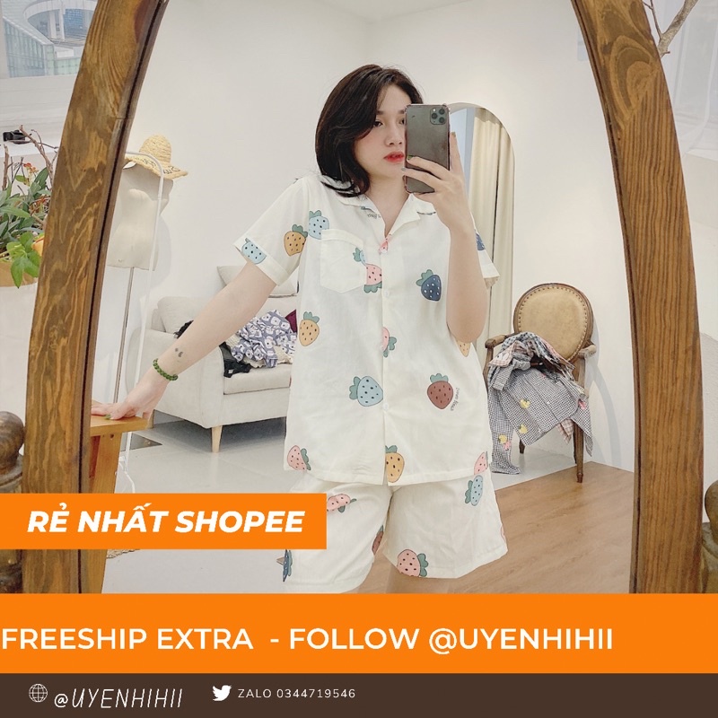 BỘ PIJAMA/ PIZAMA THÔ TAY CỘC QUẦN CỘC ĐANG SALE