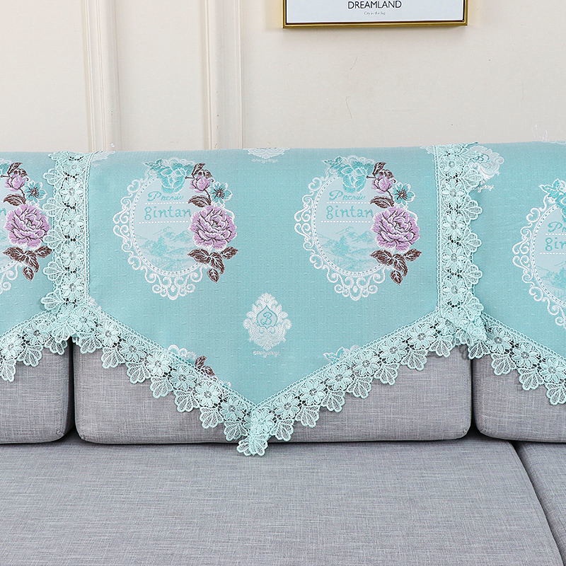 Vỏ bọc ghế sofa phối ren chống bụi tiện dụng