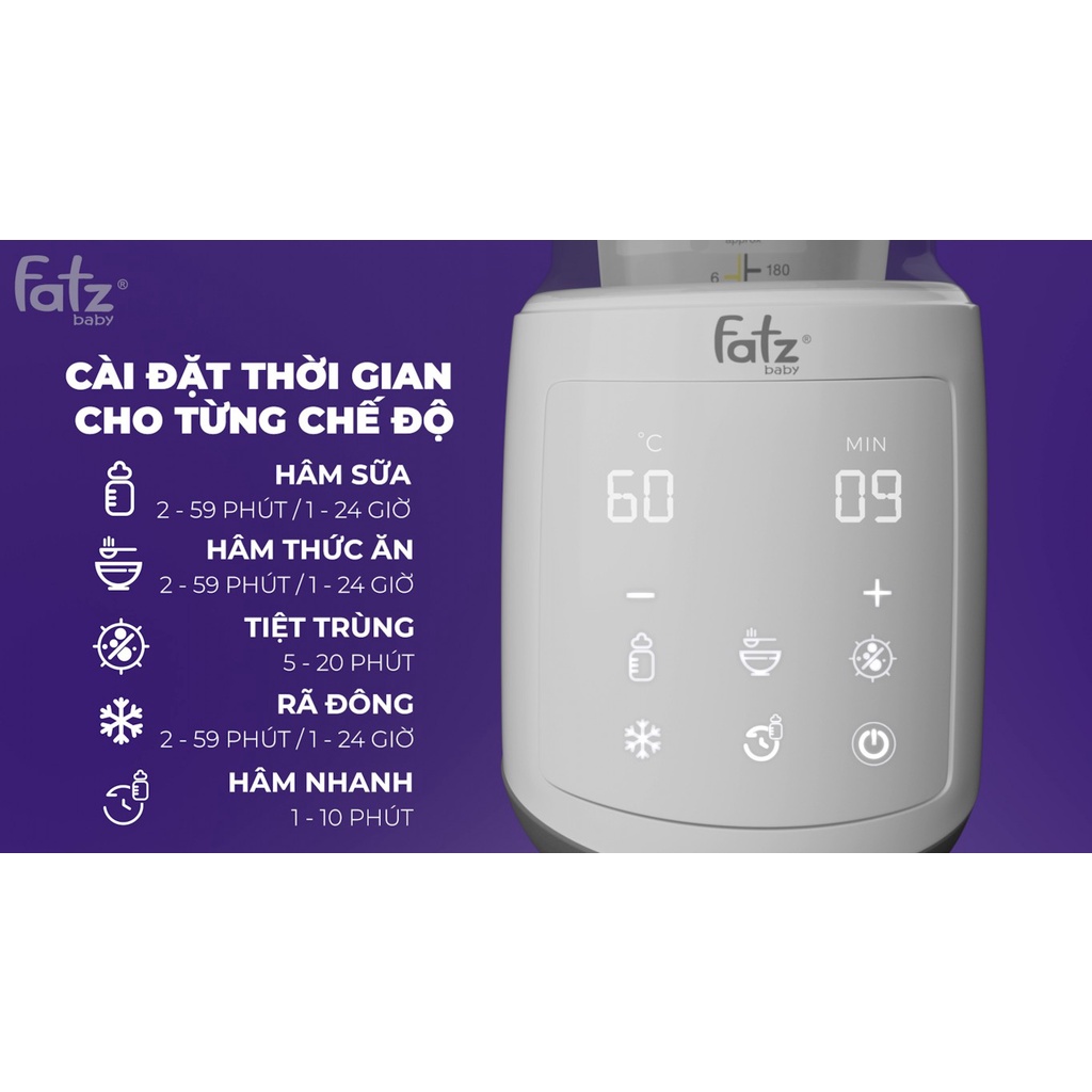 Máy hâm sữa và tiệt trùng điện tử siêu tốc Fatz baby Mono 8