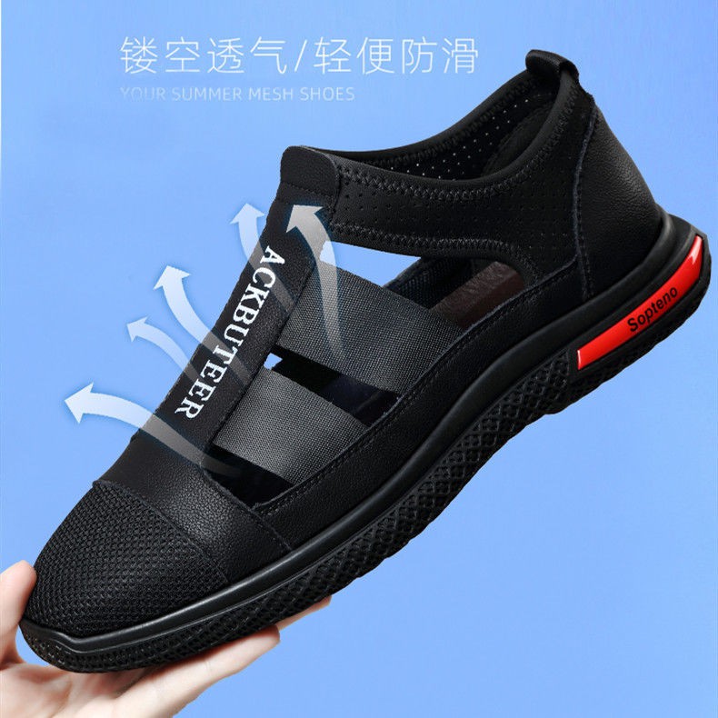 Giày Sandal Da Đục Lỗ Thoáng Khí Thời Trang Mùa Hè Dành Cho Nam Ck8836 2021