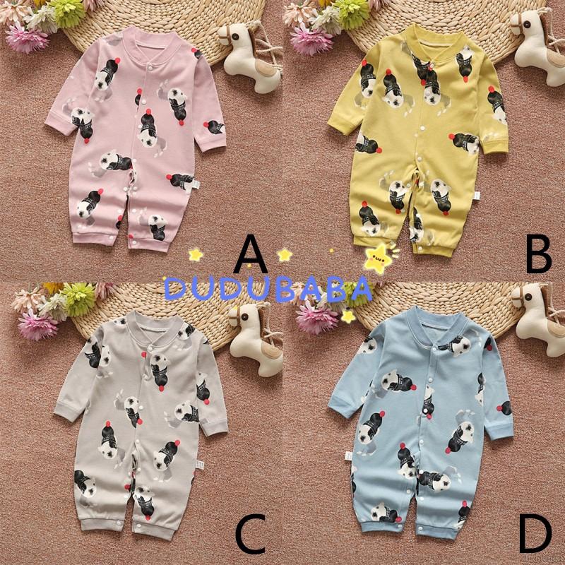 Bộ áo liền quần tay dài in hình cún con dễ thương cho bé trai