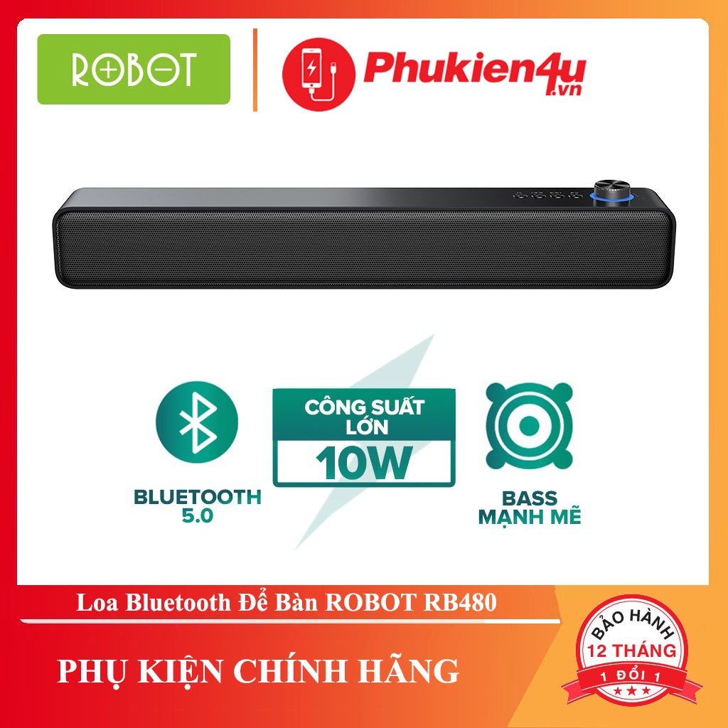 Loa Bluetooth Để Bàn ROBOT RB480 - Công Suất 10W Pin 1200mAh - Bảo hành 12 tháng